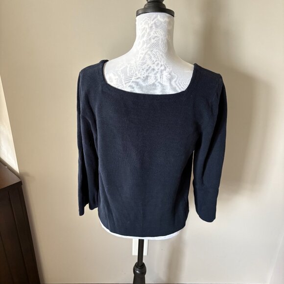 Demylee New York Sweater Womens Navy Casual Classic Cotton Size Medium - Picture 5 of 6